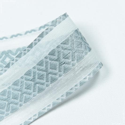 Ткани все ткани - Тесьма батист Пунта  на жаккардовой основе цвет лазурь 50 мм (25м)