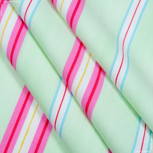 Ткани для штор - Декоративная ткань Тале полоса цвета салатовый, розовый, голубой