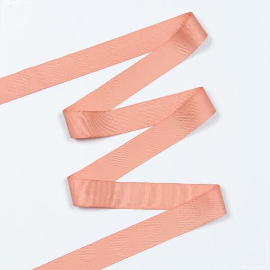 Тканини фурнітура для декора - Репсова стрічка Грогрен помаранчево-рожева 30 мм