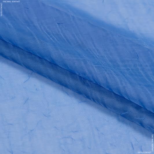 Ткани для рукоделия - Тюль Вуаль Креш цвет василек с утяжелителем