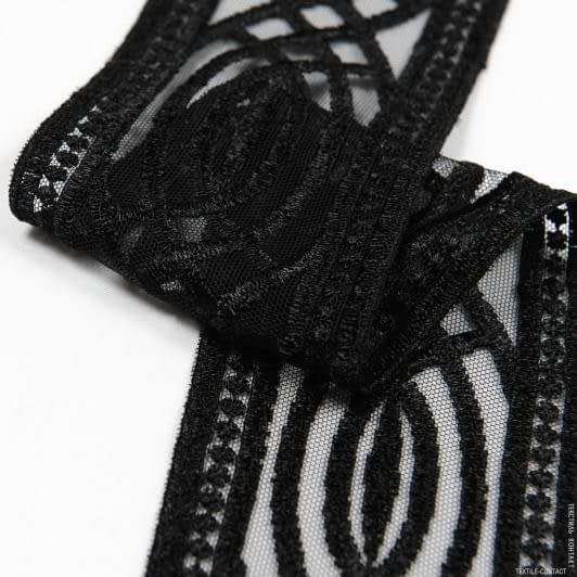 Ткани для рукоделия - Декоративное кружево Илона цвет черный 7.5 см