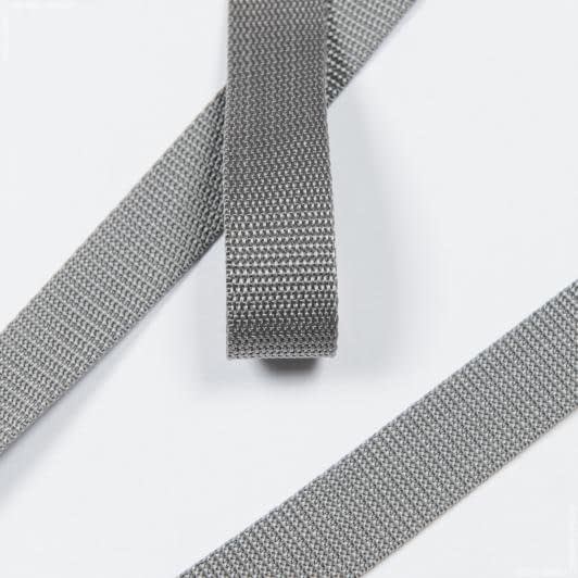 Ткани для одежды - Тесьма / стропа ременная стандарт 30 мм цвет графит