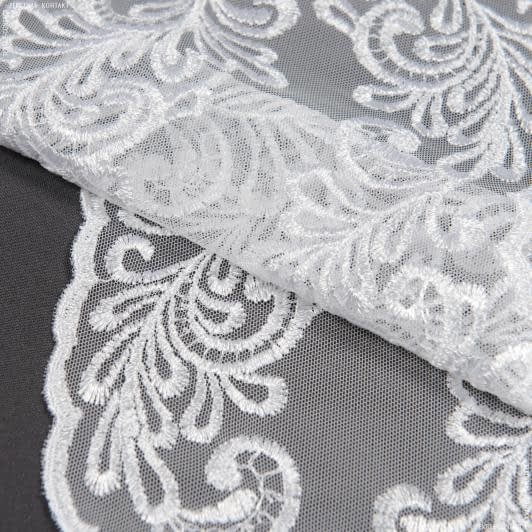 Тканини фурнітура для декора - Декоративне мереживо Алана білий 18 см