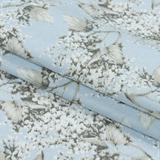 Ткани для римских штор - Декоративная ткань панама Идалия сирень фон голубой