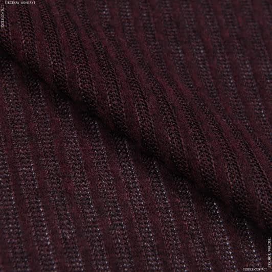 Ткани для блузок - Трикотаж резинка флок бордовый