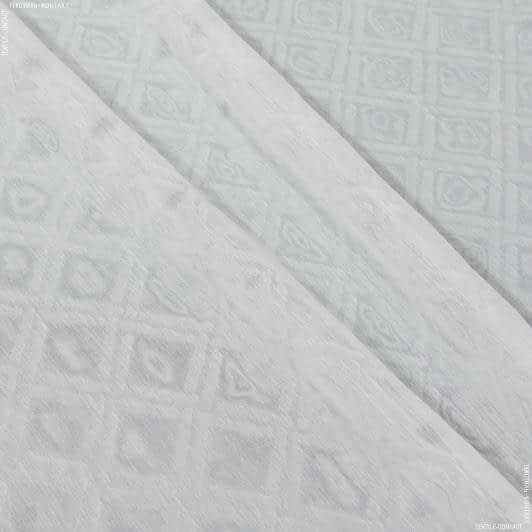 Ткани для декора - Тюль батист Двойной тиснение ромб молочный с утяжелителем