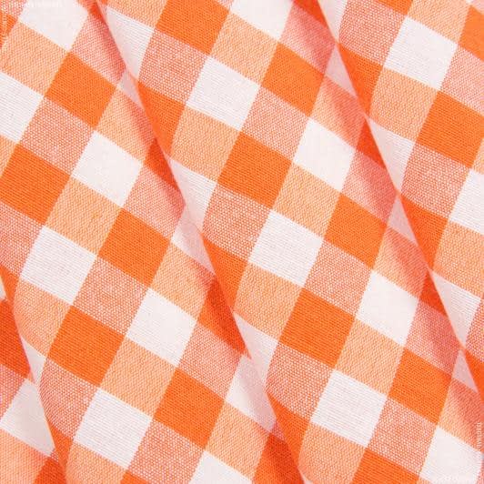 Ткани портьерные ткани - Декоративная ткань Клетка средняя оранжевый