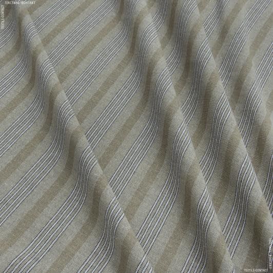 Ткани для театральных занавесей и реквизита - Декоративная ткань Сакс Фенди полоса беж, молочный