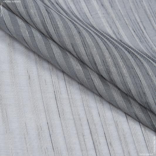 Ткани для рукоделия - Тюль Алиса полоска серая с утяжелителем купон
