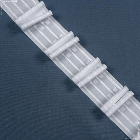 Ткани фурнитура для декора - Тесьма шторная Бантовые складки разноширокие матовая КС-1:2.5 80мм±0.5мм/100м