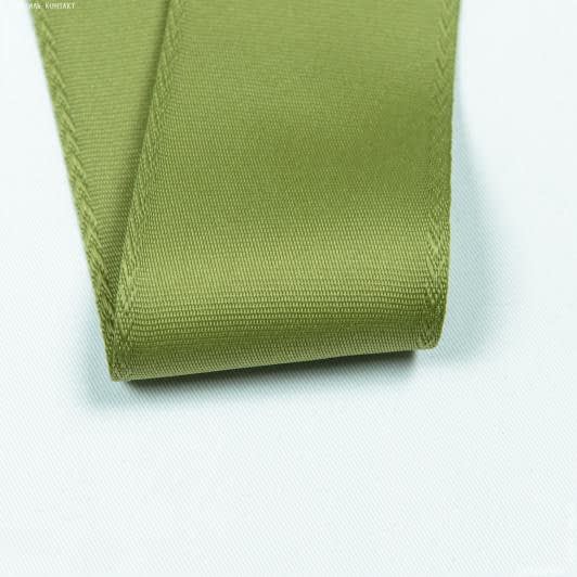Ткани фурнитура для декора - Репсовая лента Елочка Глед  цвет т.оливковый 60 мм