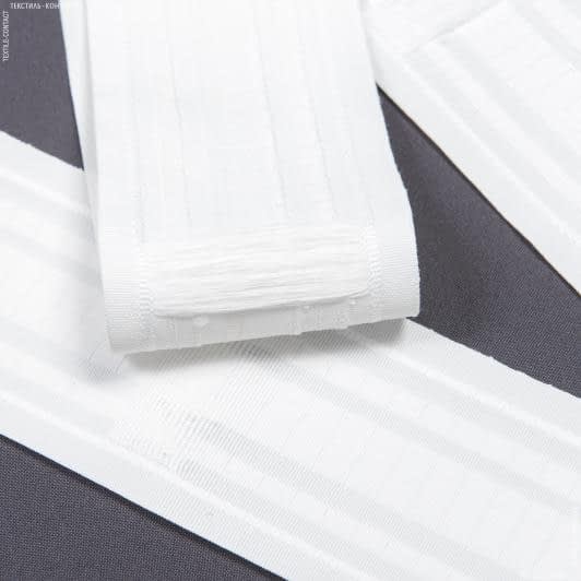 Ткани все ткани - Тесьма шторная Волна на трубу многокарманная матовая 100мм±0.5мм/100м белая
