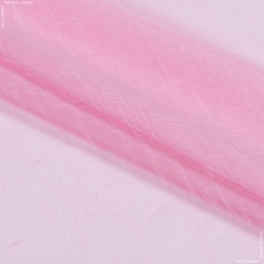 Ткани гардинные ткани - Тюль Вуаль Креш розовый с утяжелителем