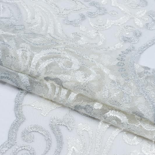 Ткани для рукоделия - Декоративное кружево Вазари цвет молочно-серебро 22 см