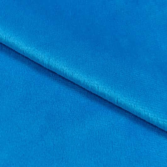 Ткани для покрывал - Плюш (вельбо) темно-голубой