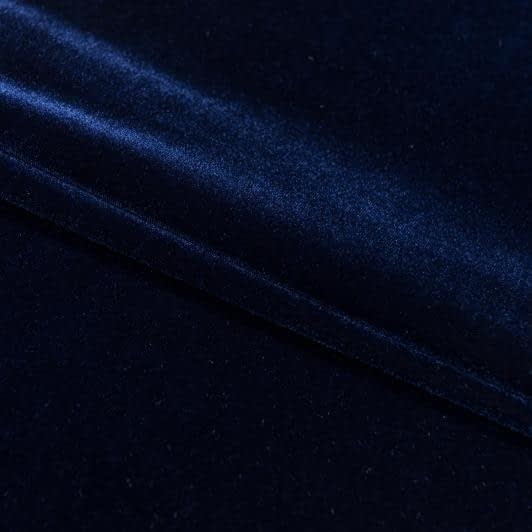 Ткани для верхней одежды - Бархат стрейч темно-синий