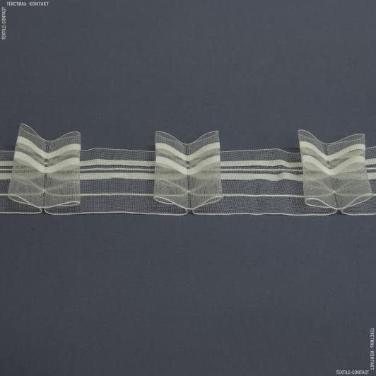 Ткани все ткани - Тесьма шторная Бантовые складки прозрачная КС-1:2 60мм±0.5мм/50м