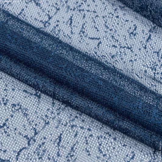 Ткани гардинные ткани - Гардинное полотно /гипюр Утренняя роса т. синий