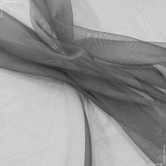 Ткани для декора - Тюль микросетка Блеск т.серая с утяжелителем