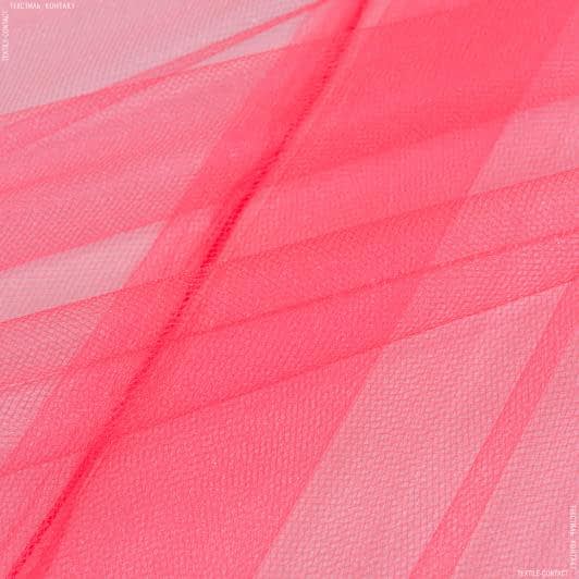 Ткани для одежды - Фатин блестящий светлый ярко-коралловый