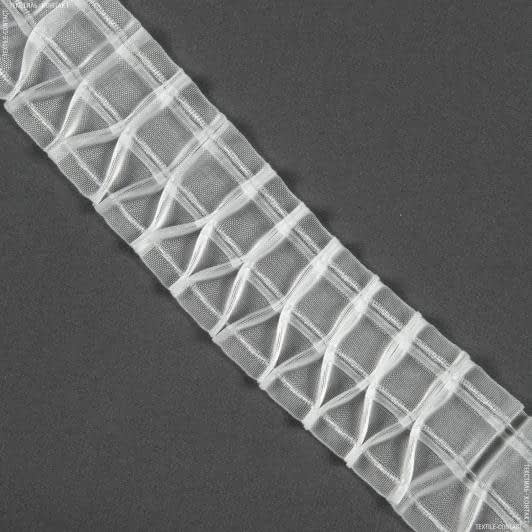Ткани все ткани - Тесьма шторная Y-буфы прозрачная КС-1:3 75мм±0.5мм/50м