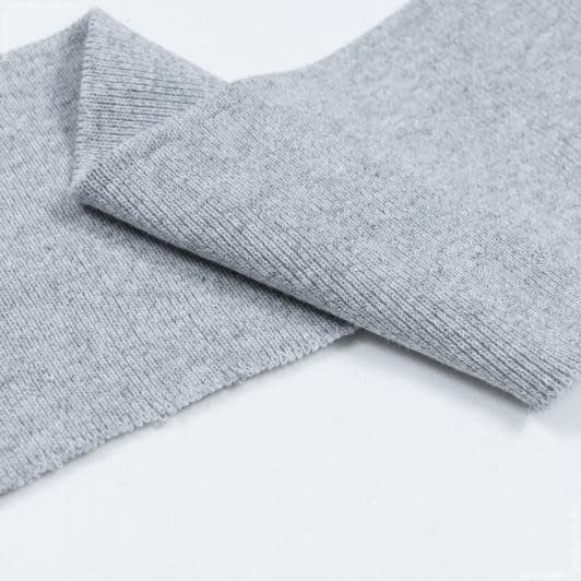 Ткани для одежды - Воротник-манжет к лакосте  серый меланж 10х42см