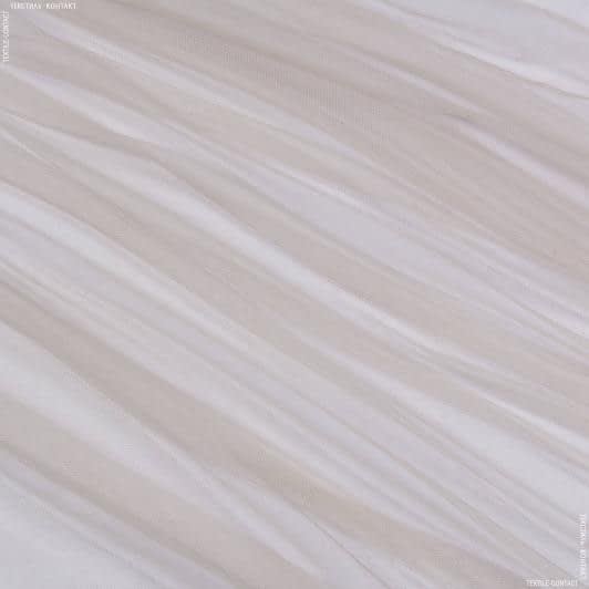 Тканини гардинні тканини - Тюль мікросітка Пауліна колір пісок з обважнювачем