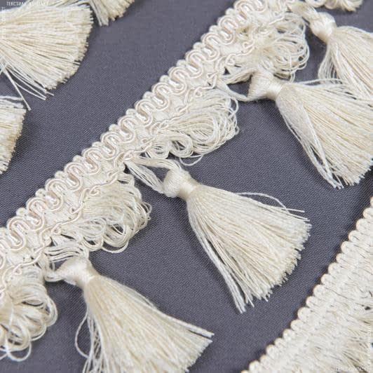 Ткани для декора - Бахрома Фиджи кисточка цвет крем