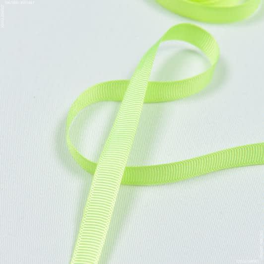 Ткани тесьма - Репсовая лента Грогрен  цвет ультра салатовый 10 мм