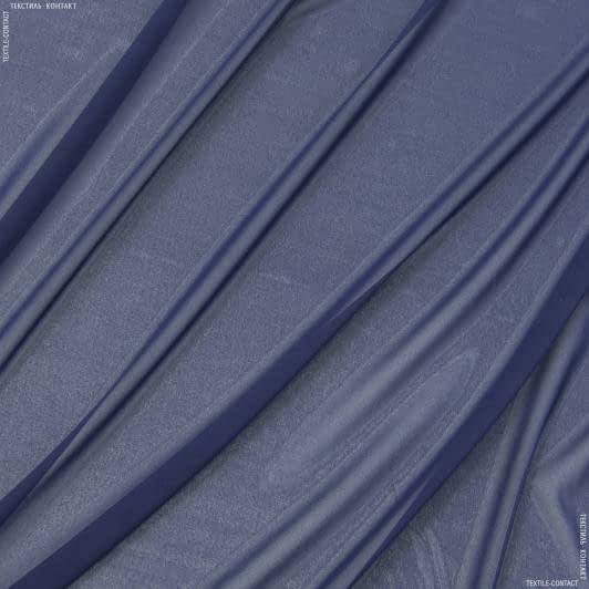 Ткани для платков и бандан - Шифон натуральный стрейч темно-синий