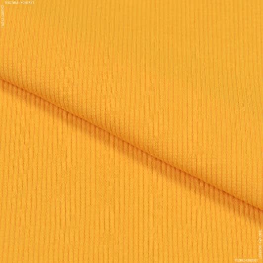 Ткани для спортивной одежды - Рибана к футеру 65см*2 желтая