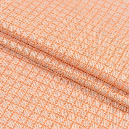 Ткани для римских штор - Скатертная ткань жаккард Долмен оранжевый СТОК