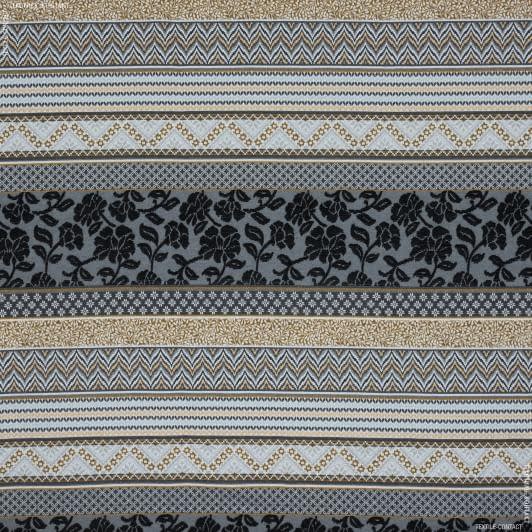 Ткани для декора - Жаккард Висли орнамент серый,черный,желтый