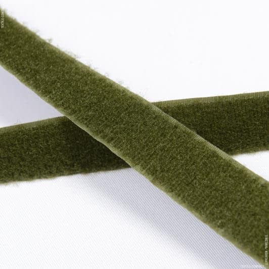 Ткани для военной формы - Липучка Велкро пришивная мягкая часть цвет темная оливка 25мм/25м