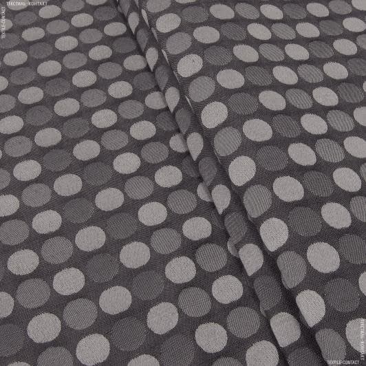 Ткани портьерные ткани - Жаккард Сеневри горохи т.коричневый