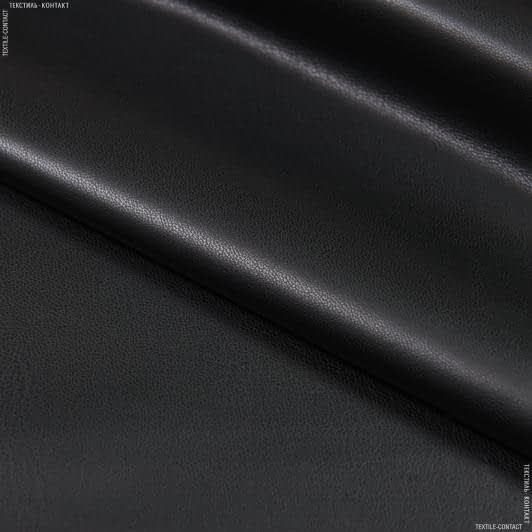 Ткани для юбок - Кожа искусственная на замше черная