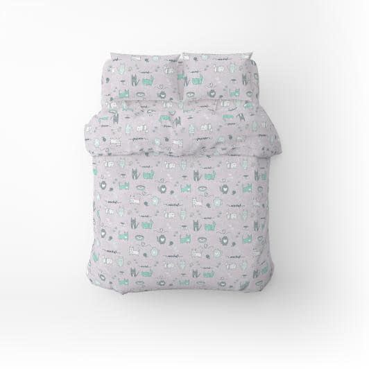 Ткани комплект постельного белья - Полутораспальный комплект постельного белья бязь коты