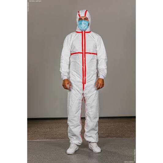 Ткани защитные костюмы - Защитный комбинезон  с капюшоном SpunBel (герметизация швов лентой) XL