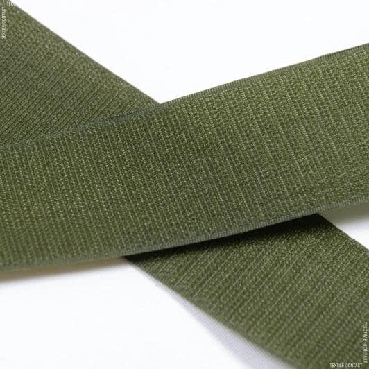 Тканини для військової форми - Липучка Велкро пришивна жорстка частина колір темна оливка 50мм/25м