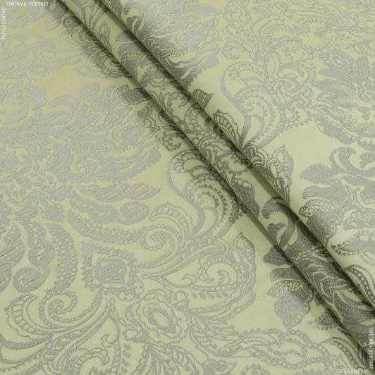 Ткани все ткани - Портьерная ткань Респект оливково-золотой