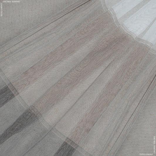 Ткани для римских штор - Тюль Донер  полоса коричневая, св.коричневая с утяжелителем