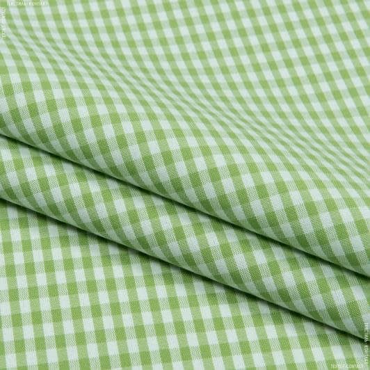 Ткани для рукоделия - Декоративная ткань Рустикана пепита цвет зеленое яблоко