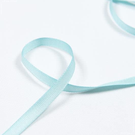 Ткани фурнитура для декора - Репсовая лента Грогрен  бирюзово-голубая 7 мм