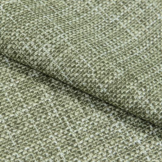 Ткани рогожка - Ткань скатертная рогожка меланж зеленый