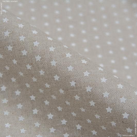 Ткани для декора - Декоративная ткань Ектон звезды мелкие молочные