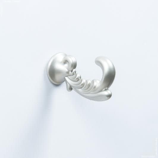 Ткани фурнитура для декора - Крючок пластиковый Веточка цвет серебро 50 мм
