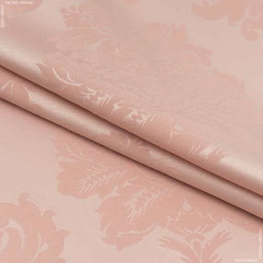 Ткани для римских штор - Декоративная ткань Дамаско вензель цвет персик