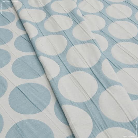 Тканини портьєрні тканини - Декоративна тканина Фіне горохи колір блакитна лазурь
