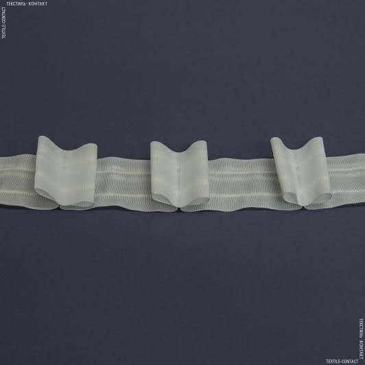 Ткани тесьма - Тесьма шторная Бантовые складки матовая КС-1:2 60мм±0.5мм/50м