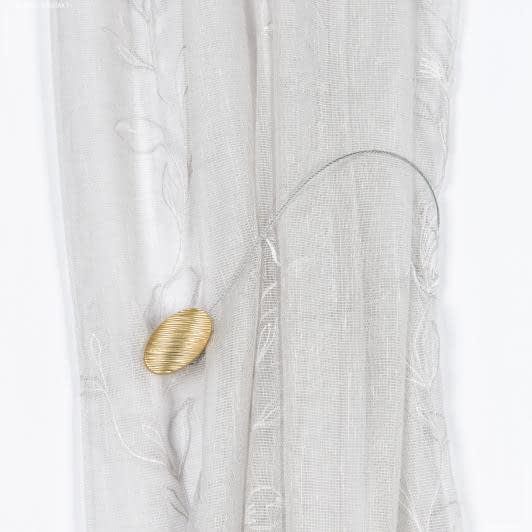 Ткани фурнитура для декора - Магнитный подхват овал матовое золото 55*33 мм, с тросиком 43.5 см (1шт)